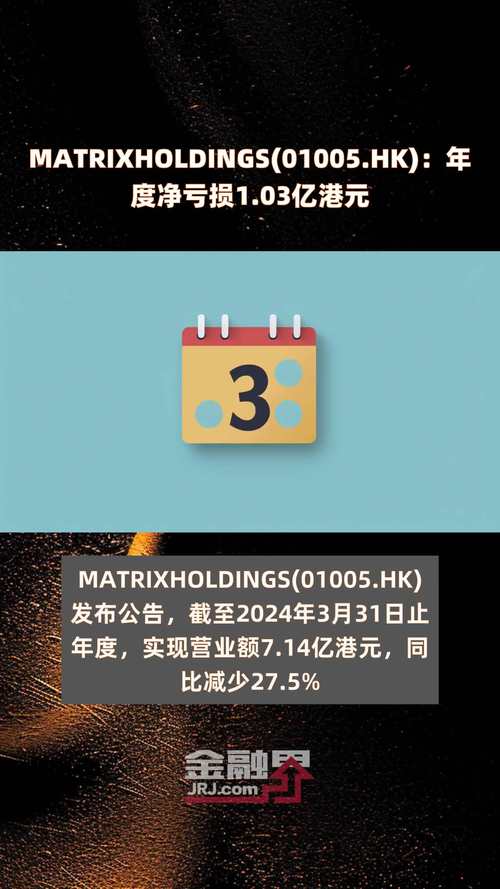 MATRIX HOLDINGS(01005.HK):年度净亏损1.03亿港元「亏损超200亿港元」 维修服务