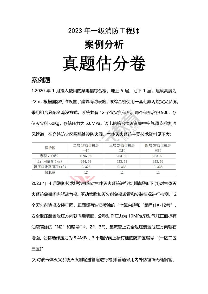 完整版2023年一消《案例分析》考试真题及答案解析