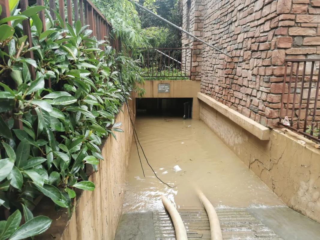 徐州一小区地下室淹了，居民自备水泵抽水