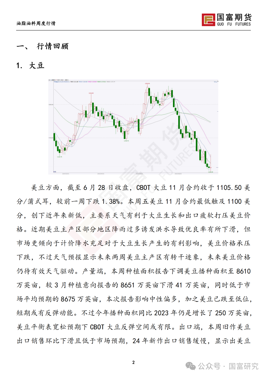 【国富豆系研究周报】USDA双报告中性略多，市场等待天气驱动 20240701 【国富豆系研究周报】USDA双报告中性略多，市场等待天气驱动 20240701「国富012510」 家电资讯
